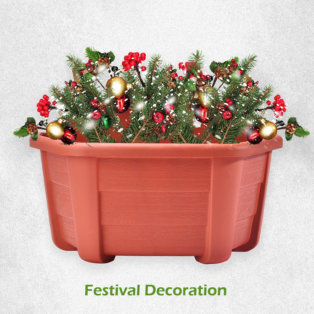 Lifestyle scene of ORIMERC wall planters filled with flowers