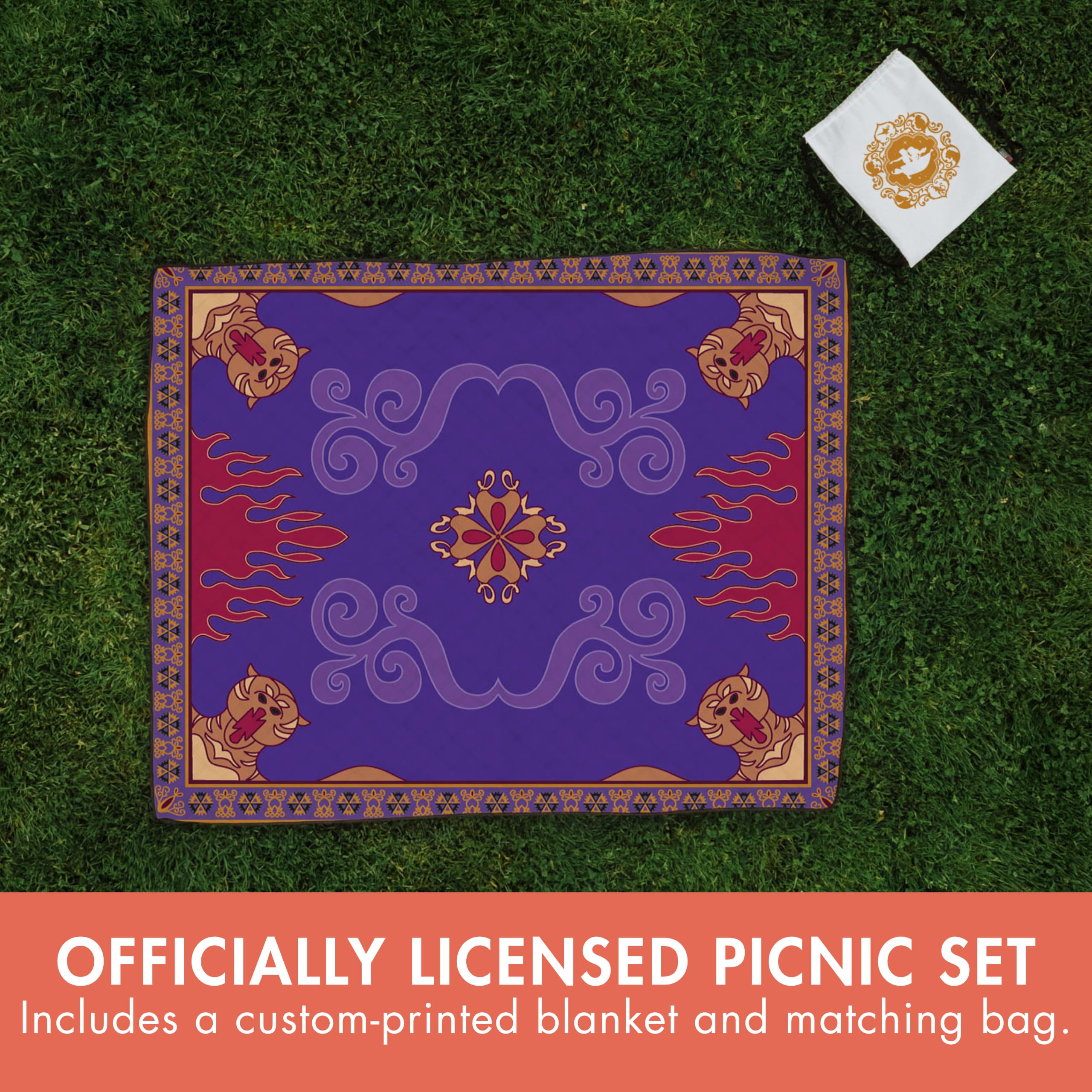 Lifestyle scene of PICNIC TIME Aladdin Picnic Blanket at a beach picnic