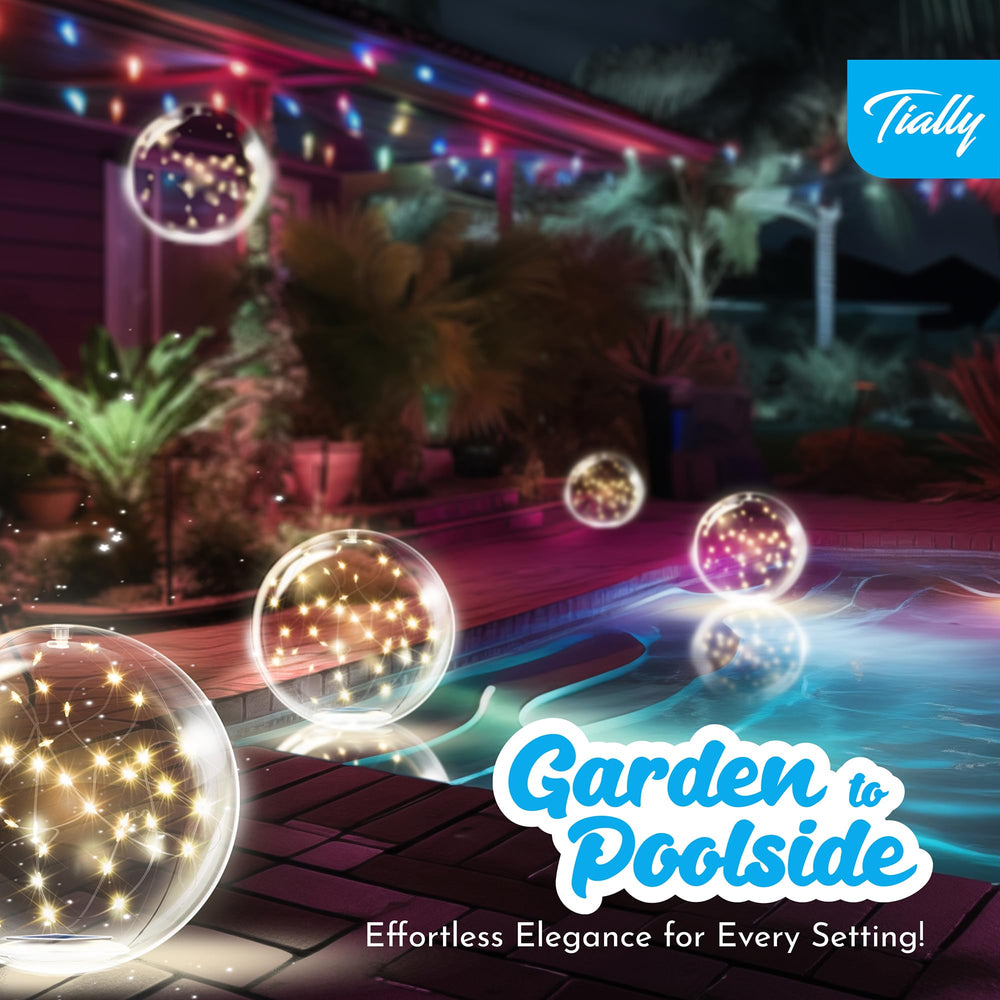 Lifestyle scene of TIALLY solar lights in use
