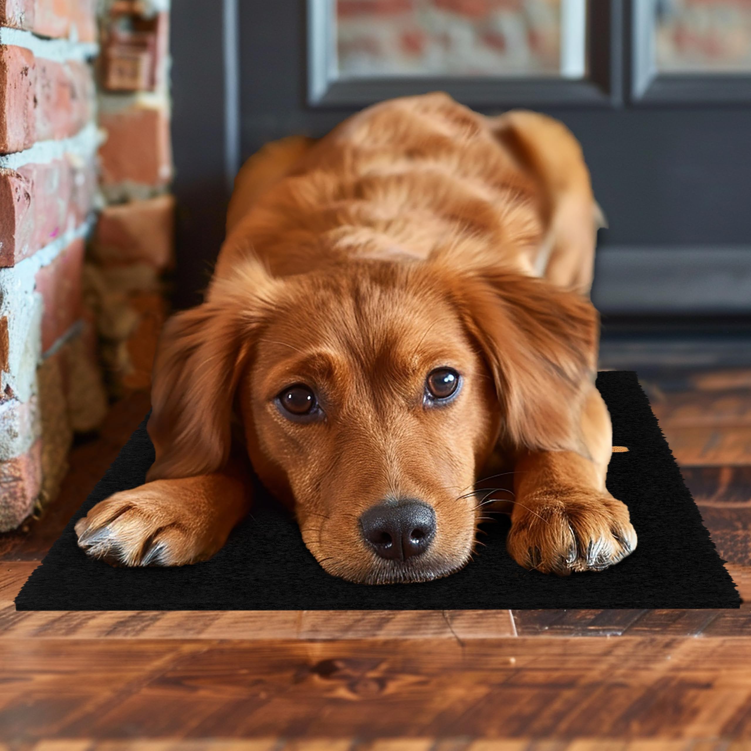 Lifestyle scene with Croft&Cane Black Coir Doormat at entrance