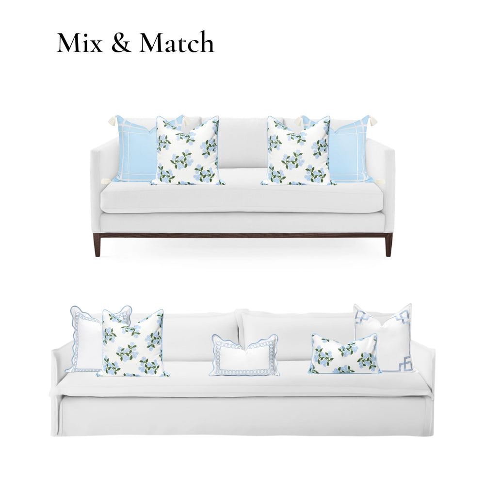 Lifestyle scene with Hofdeco pillow cover on outdoor patio furniture