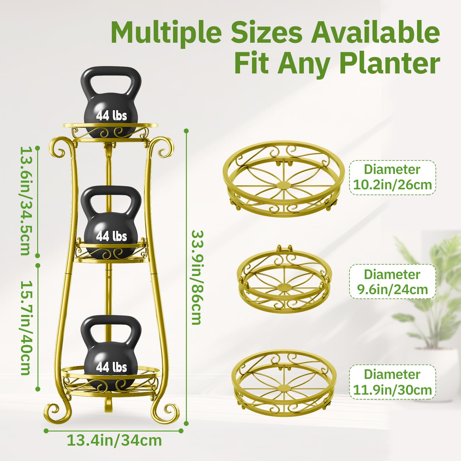 Lifestyle scene with KMOTASUO plant stand in an indoor setting