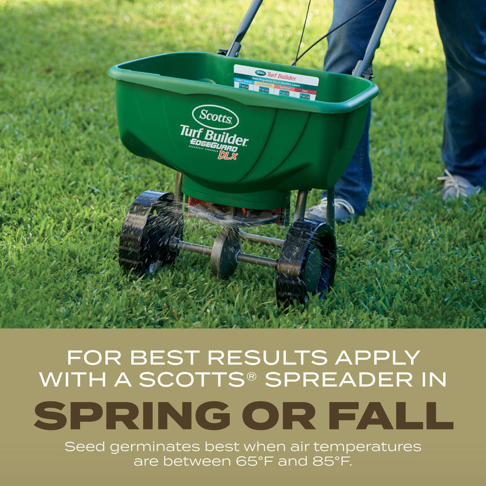 Lifestyle scene with lush lawn using Scotts Grass Seed