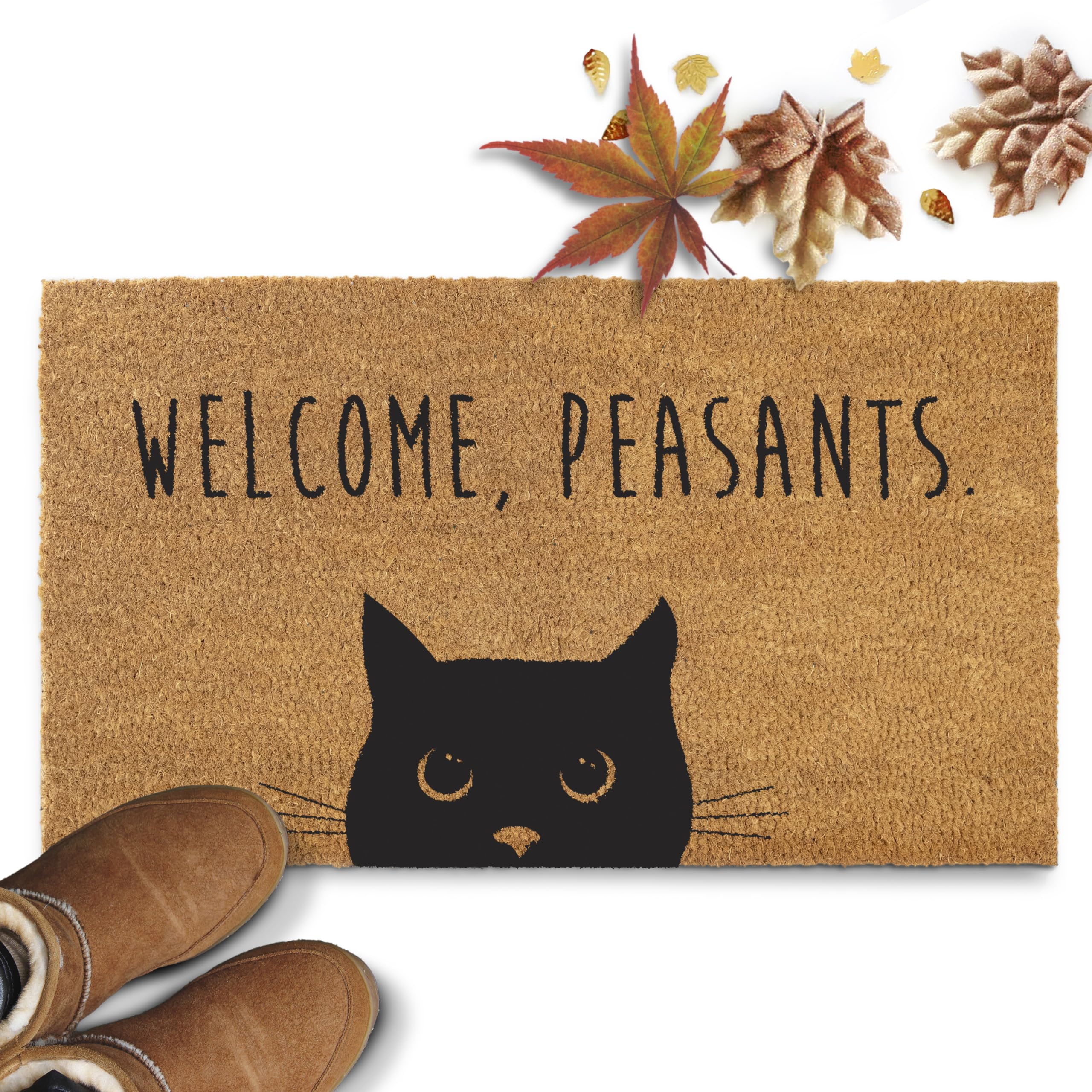 Lifestyle scene with MAINEVENT Black Cat Doormat