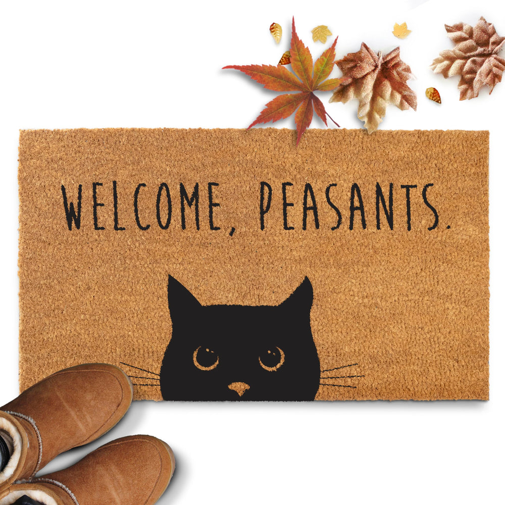 Lifestyle scene with MAINEVENT Black Cat Doormat