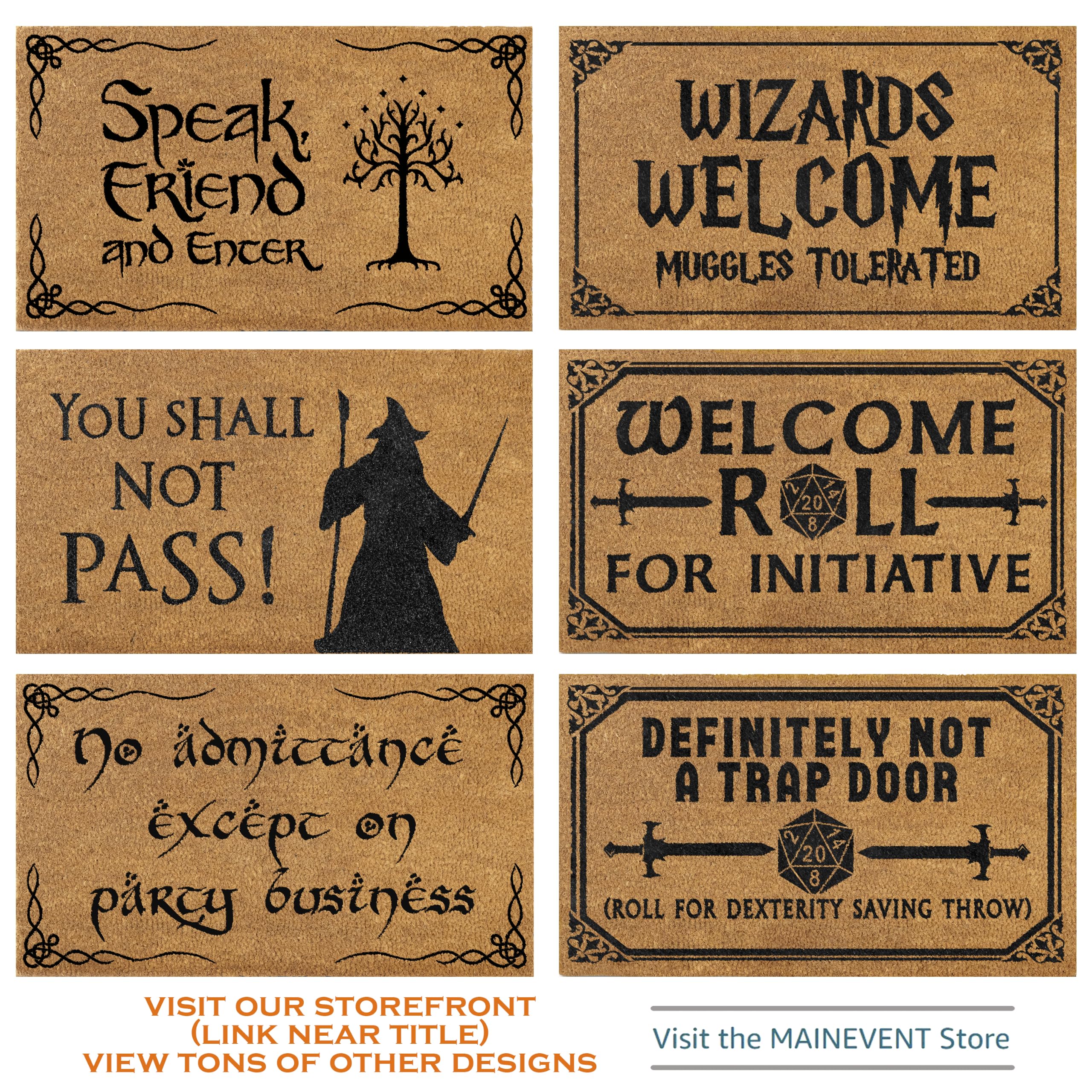 Lifestyle scene with Wizards Welcome Door Mat at entrance