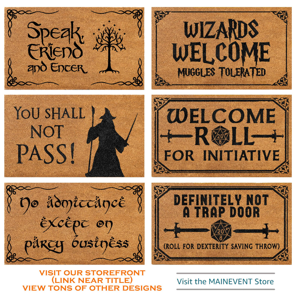 Lifestyle scene with Wizards Welcome Door Mat at entrance
