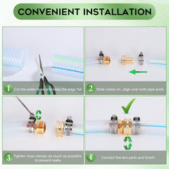 Lifestyle shot of Dalmbox connectors in use with a garden hose