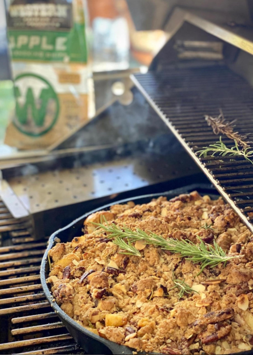 Lifestyle shot of grilling with Western Cherry BBQ Smoking Chips