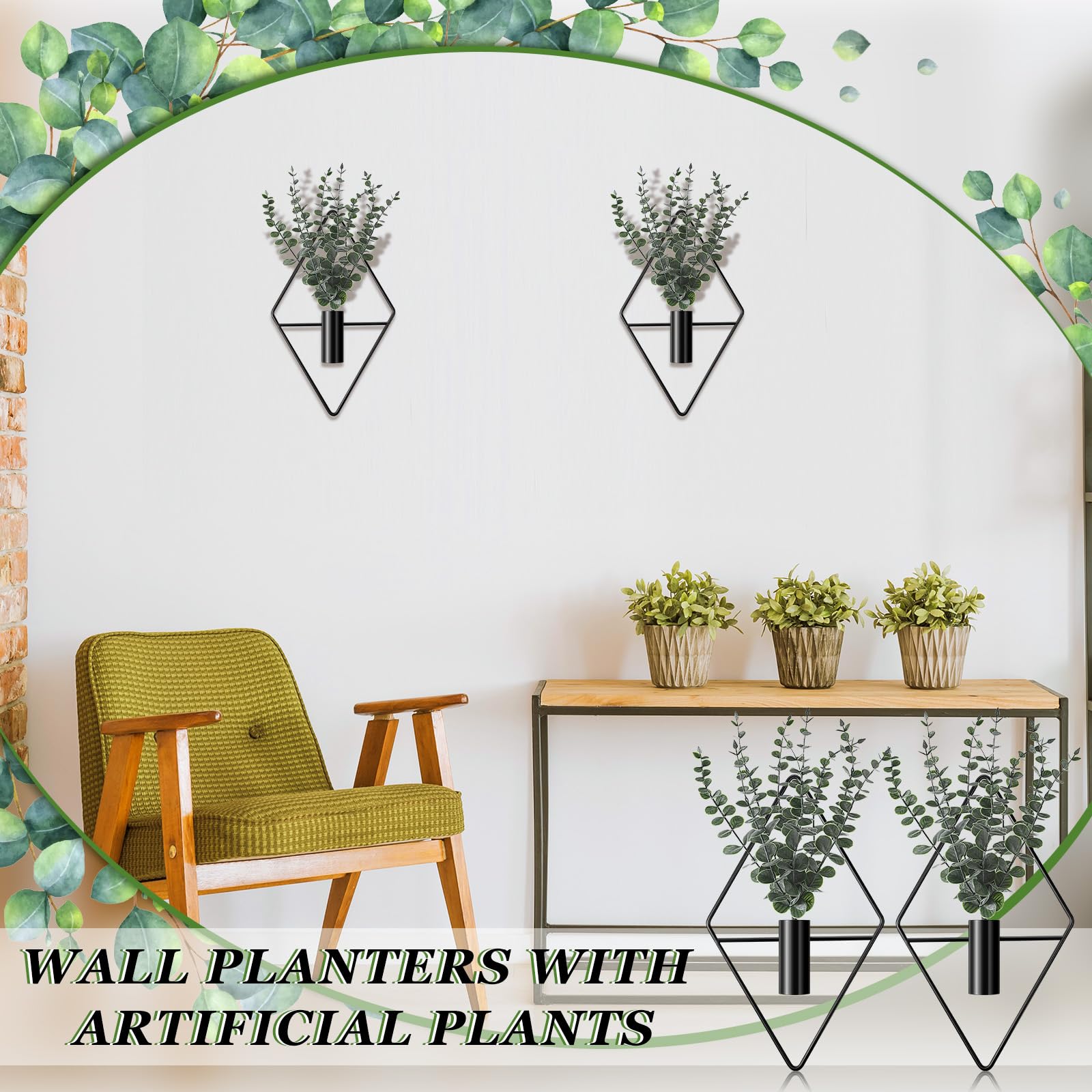 Lifestyle shot of Jexine hanging planters in a modern living room