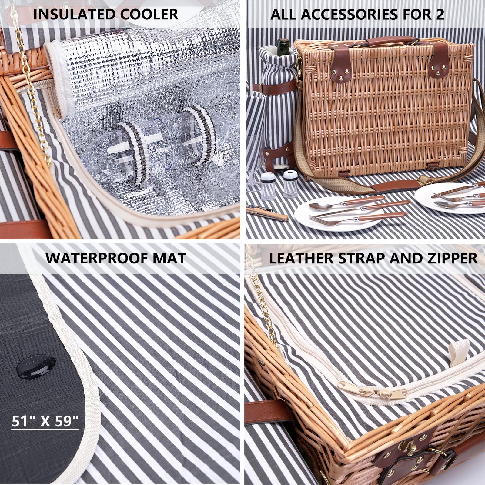 Lifestyle shot of SatisInside Picnic Basket outdoors
