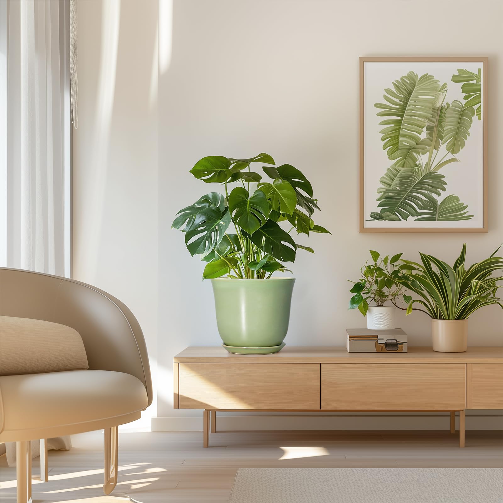 Lifestyle shot of SUNPOTFOR pot placed in a living room