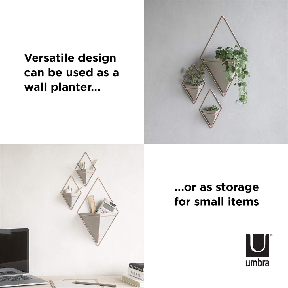 Lifestyle shot of Umbra Trigg Hanging Planter in modern decor