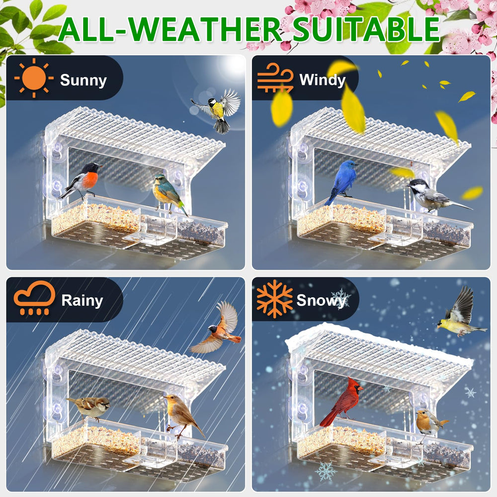 Lifestyle view of Gbekery Window Bird Feeder in home setting