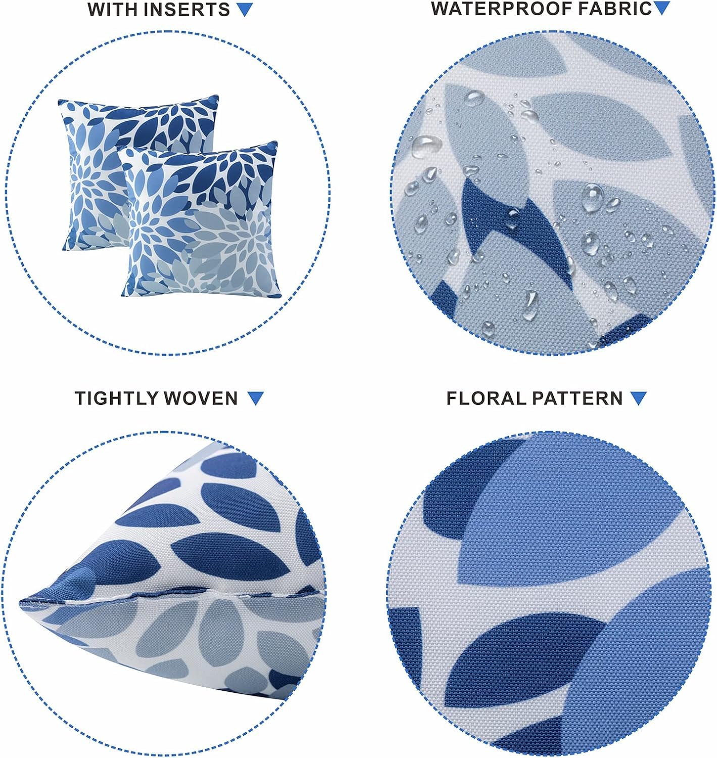 Lifestyle view of JMKaixin outdoor pillows on patio furniture