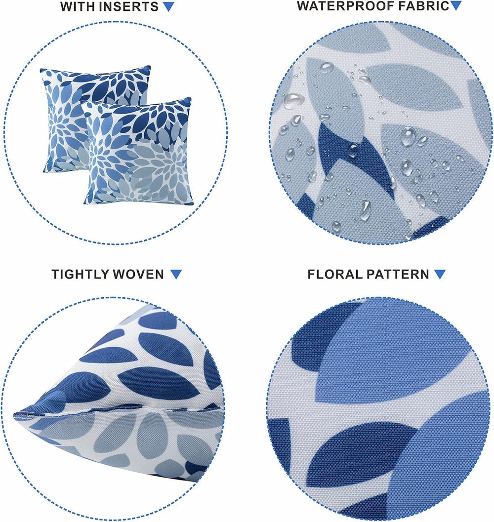 Lifestyle view of JMKaixin outdoor pillows on patio furniture
