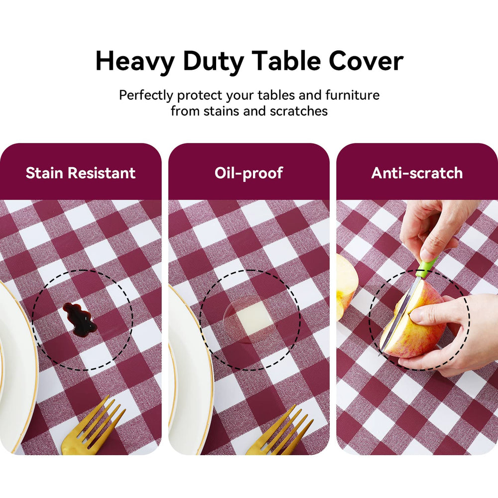 Lifestyle view of Romanstile tablecloth on outdoor patio setting