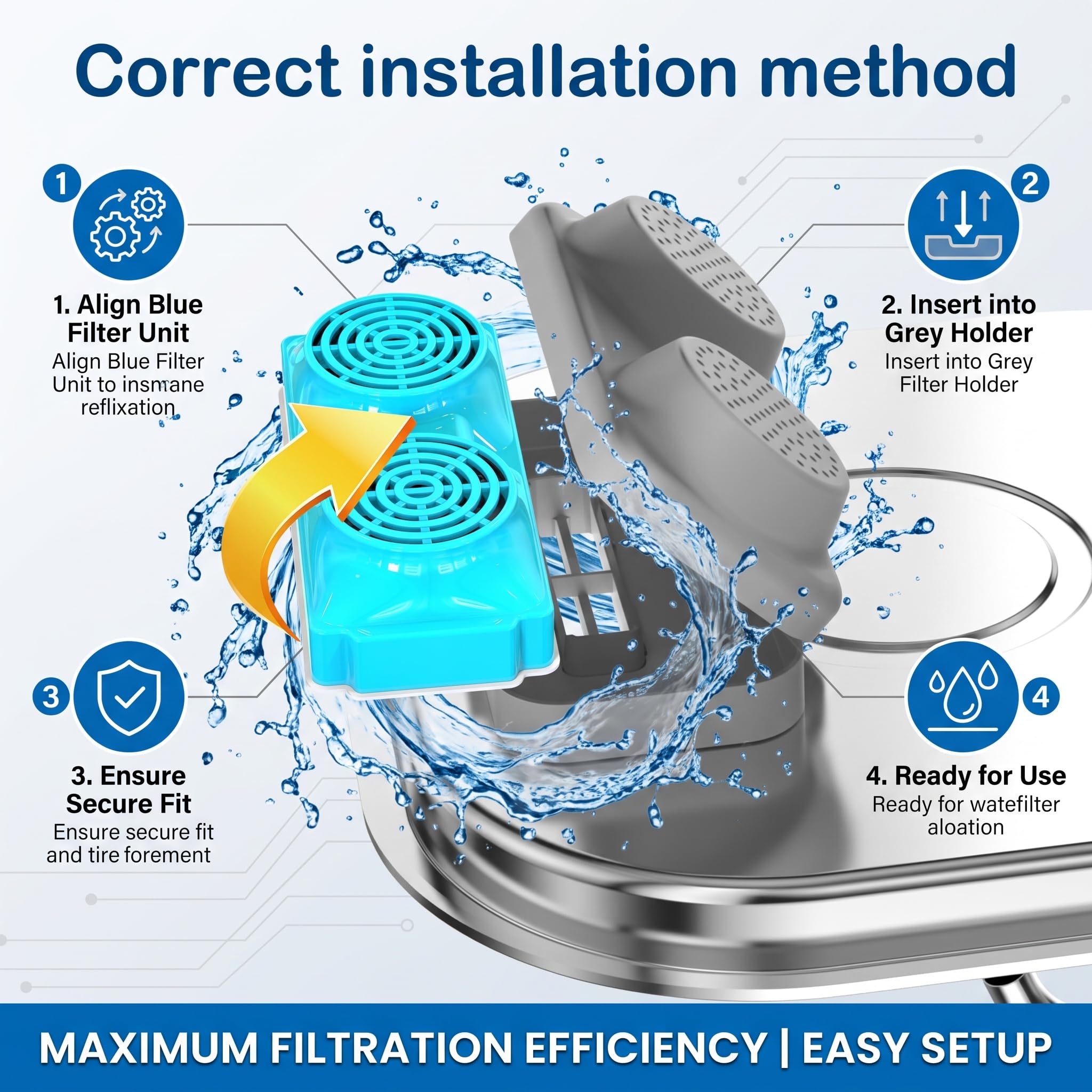 Lifetessa Water Fountain Filter dimensions