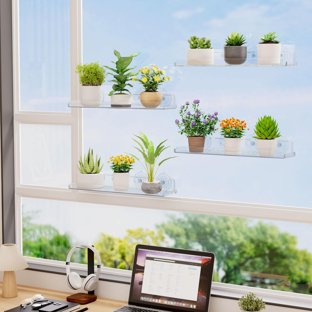 Lifewit Window Plant Shelf with plants displayed