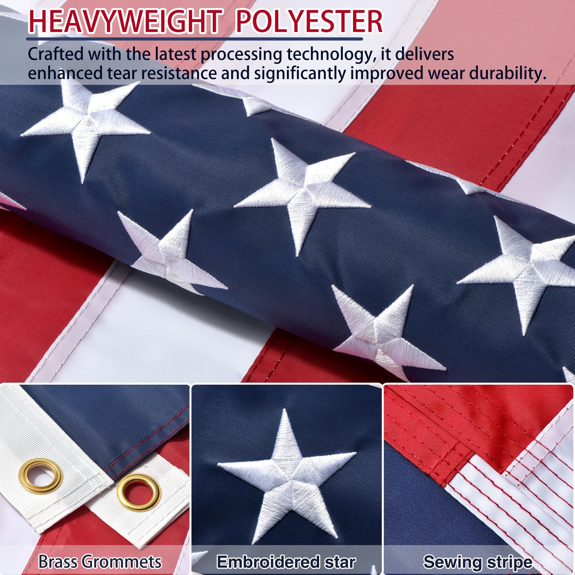 Lifraon American Flag 6x10 FT displayed outdoors