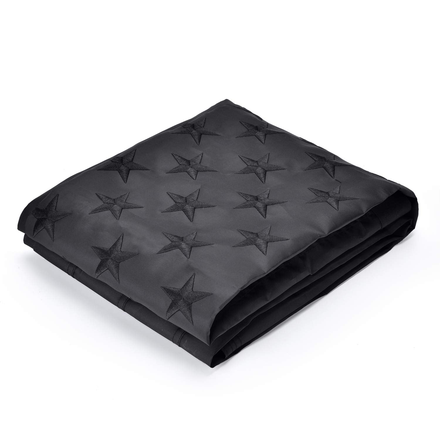 Lifraon Black American Flag front view with embroidered stars