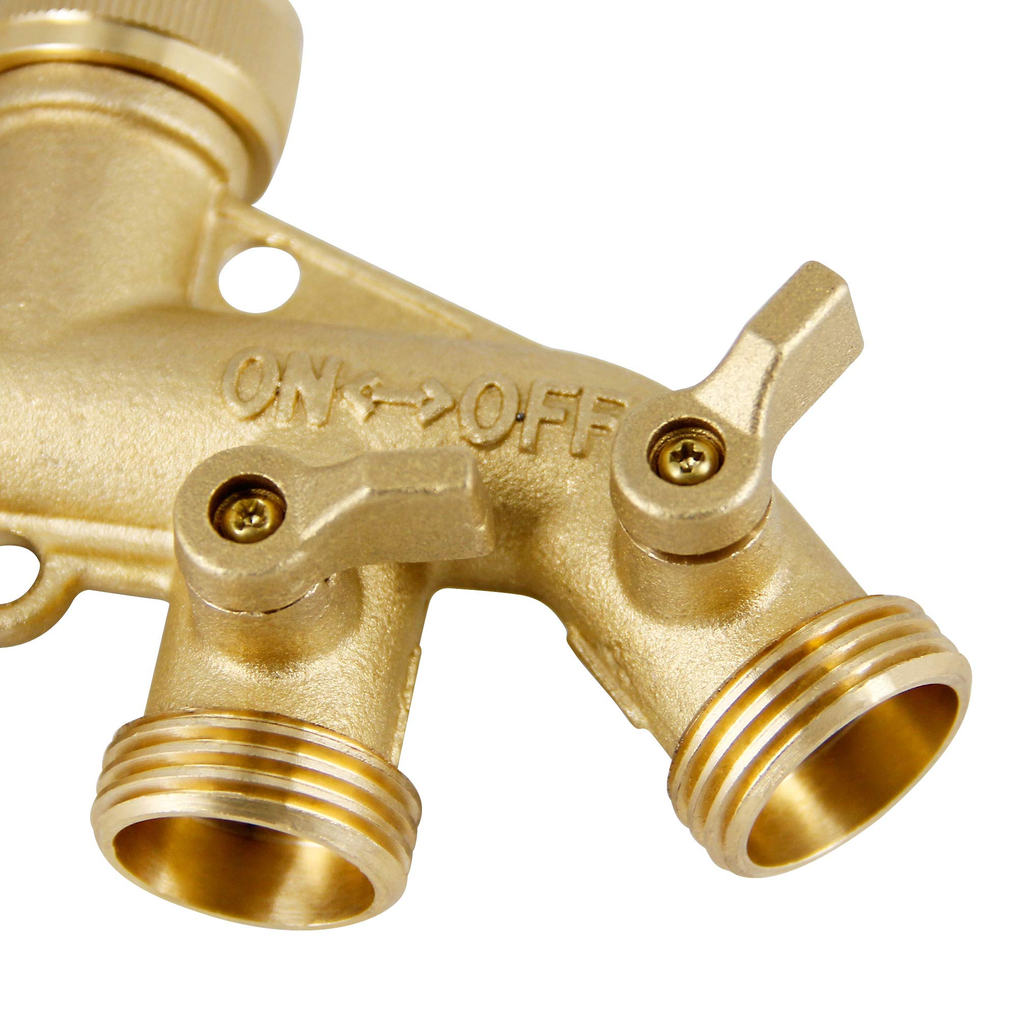 Lifynste Brass Hose Splitter in outdoor garden setting