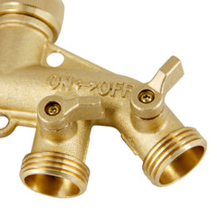 Lifynste Brass Hose Splitter in outdoor garden setting