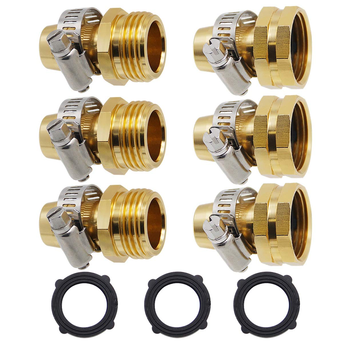 Lifynste Garden Hose Repair Connector male fittings set