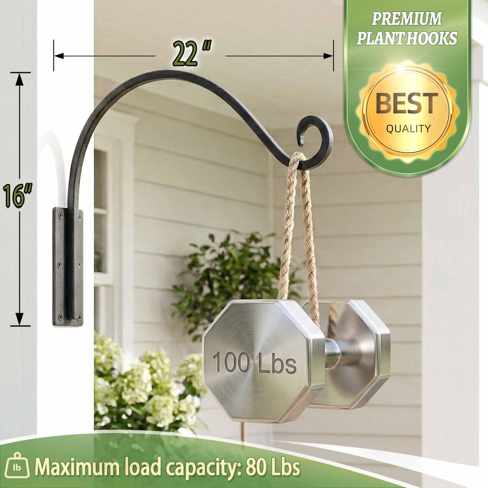 Lifyzoon Heavy Duty Plant Hanger Bracket 22 inch installed with plants