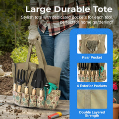 Light green storage bag for Scuddles garden tools