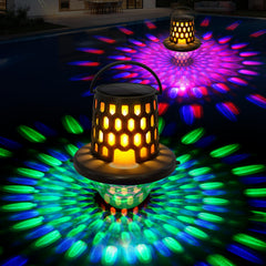 LightHacker Floating Pool Lights, 2pcs, black color, floating in a pool