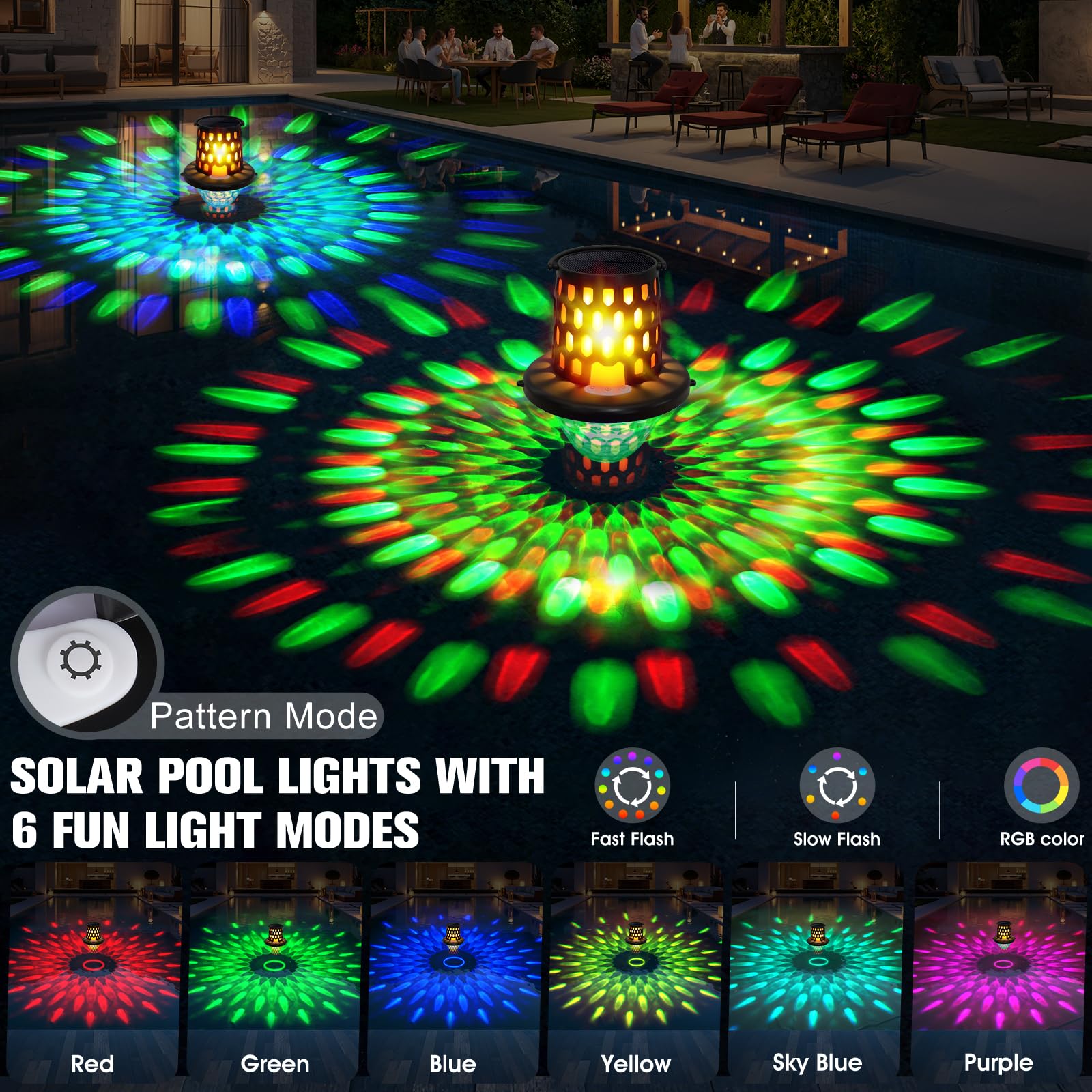 LightHacker Floating Pool Lights displayed hanging on a patio