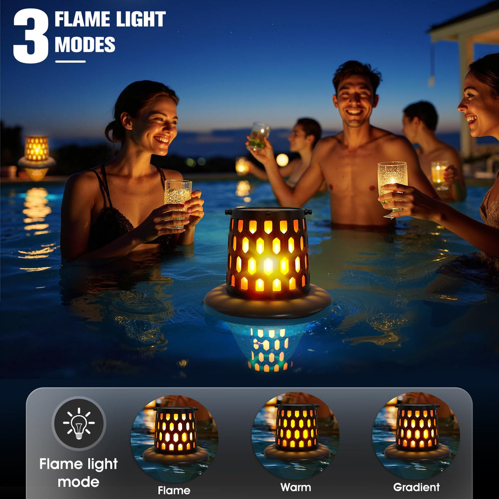 LightHacker pool lights showing various solid colors in water