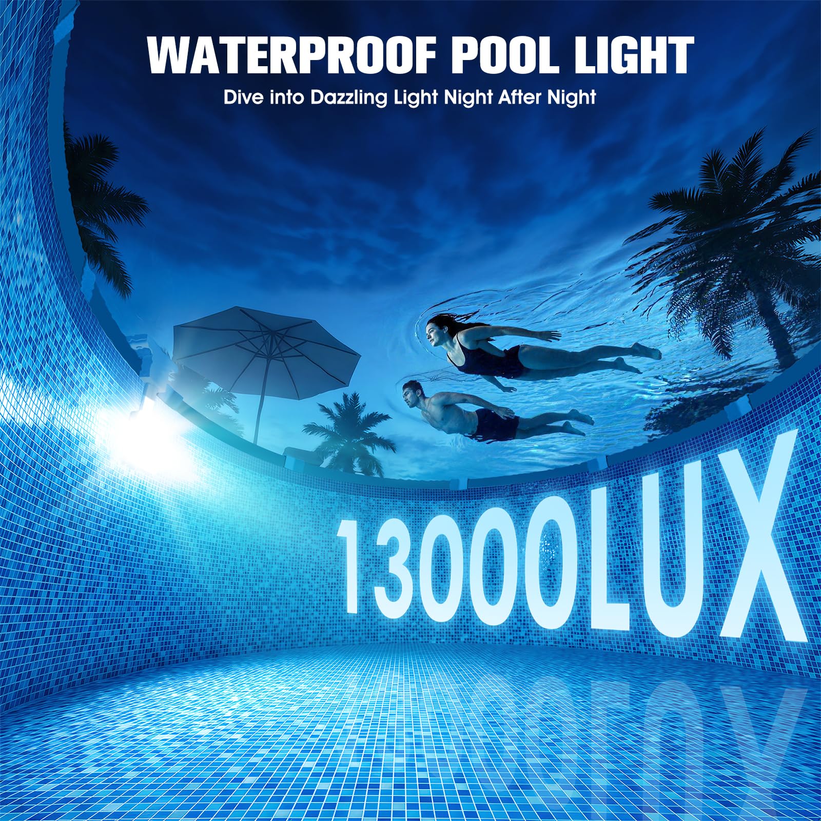 LightHacker Solar Pool Light in a garden setting