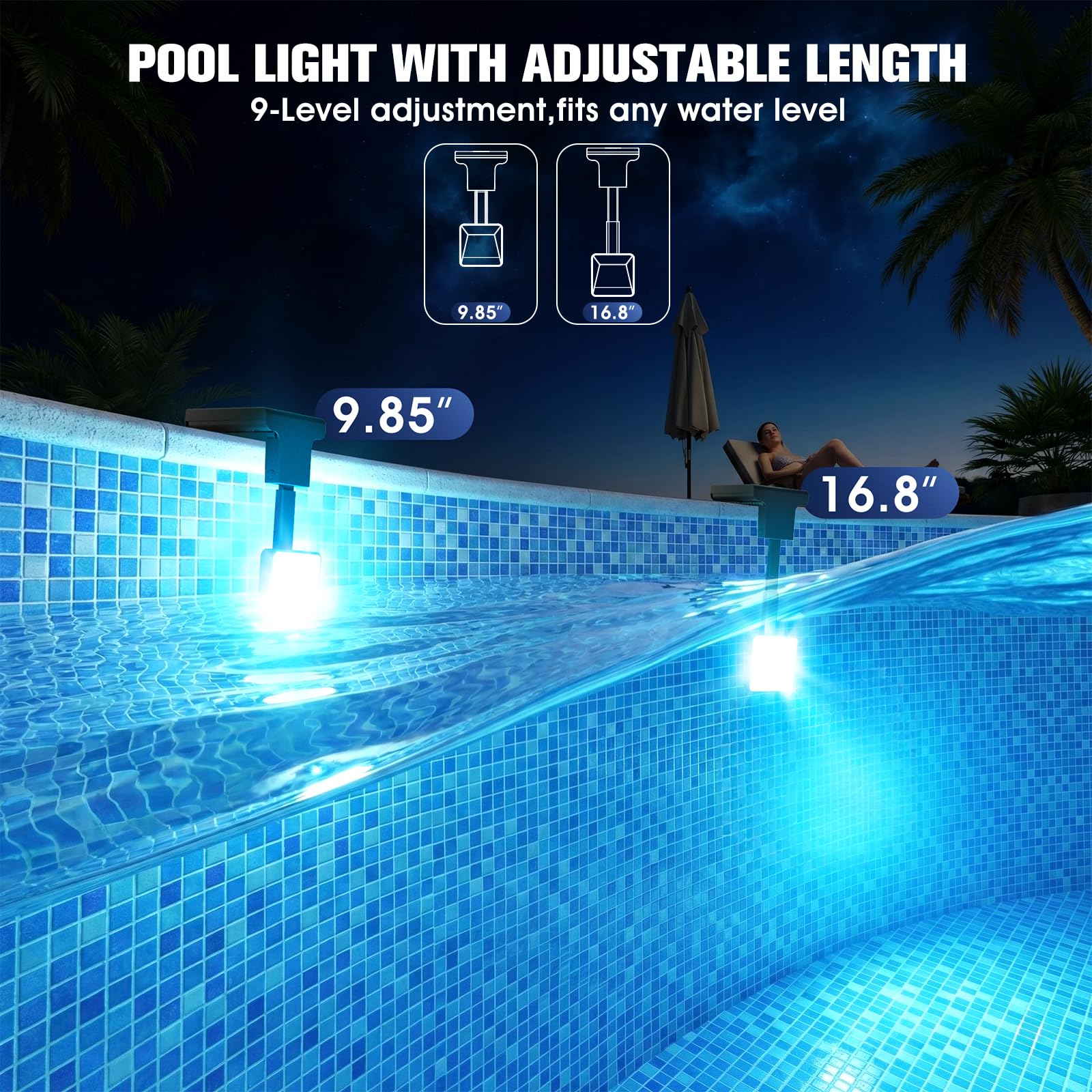 LightHacker Solar Pool Light with various color options