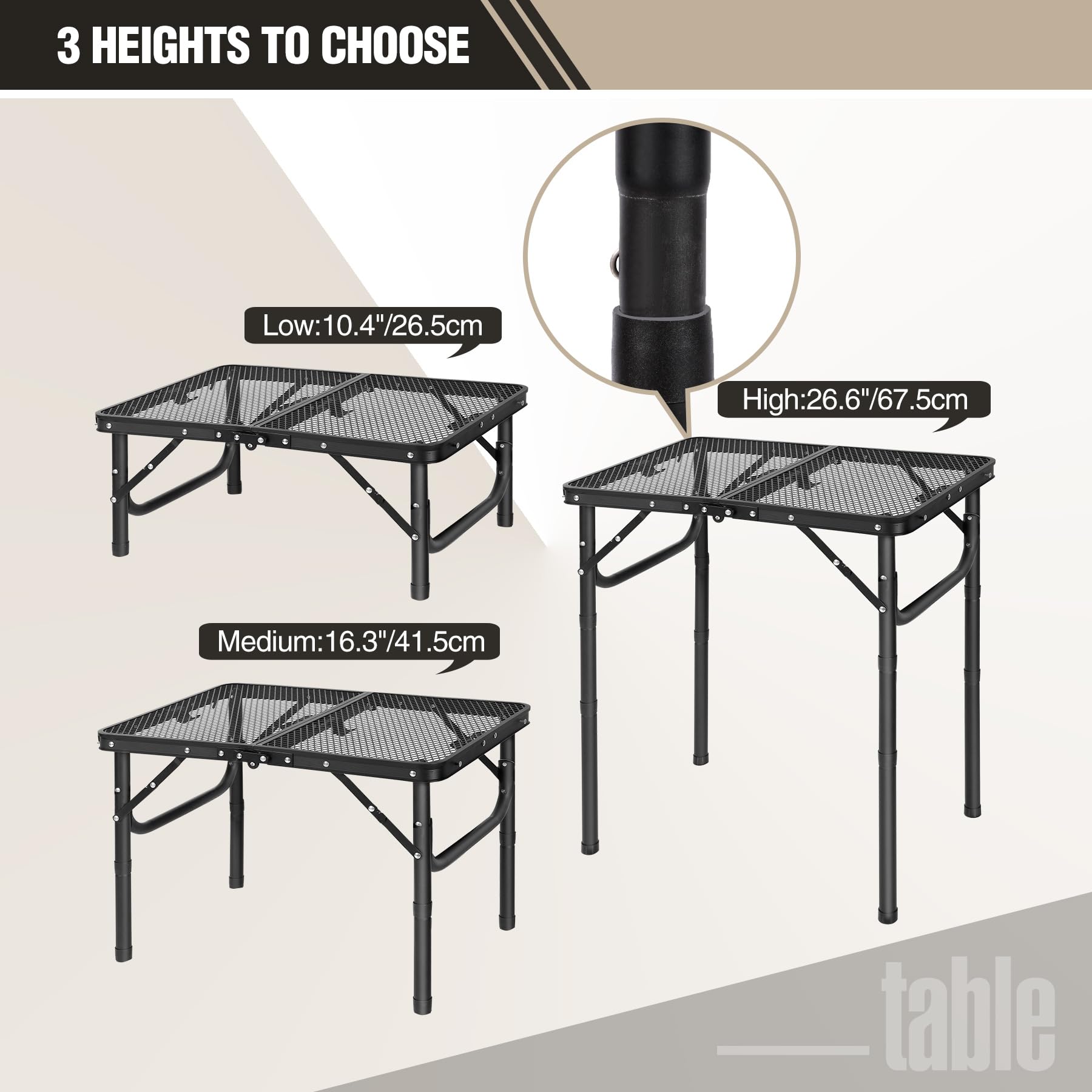 Lightweight REDCAMP folding table being carried outdoors