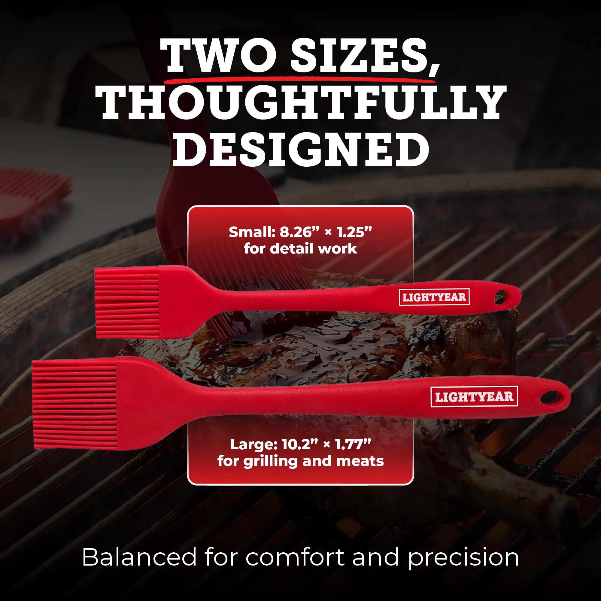Lightyear Silicone Basting Brush next to grilling ingredients