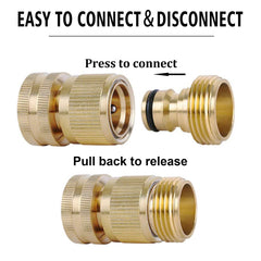 LIKAGE Brass Hose Quick Connect showing male and female connectors