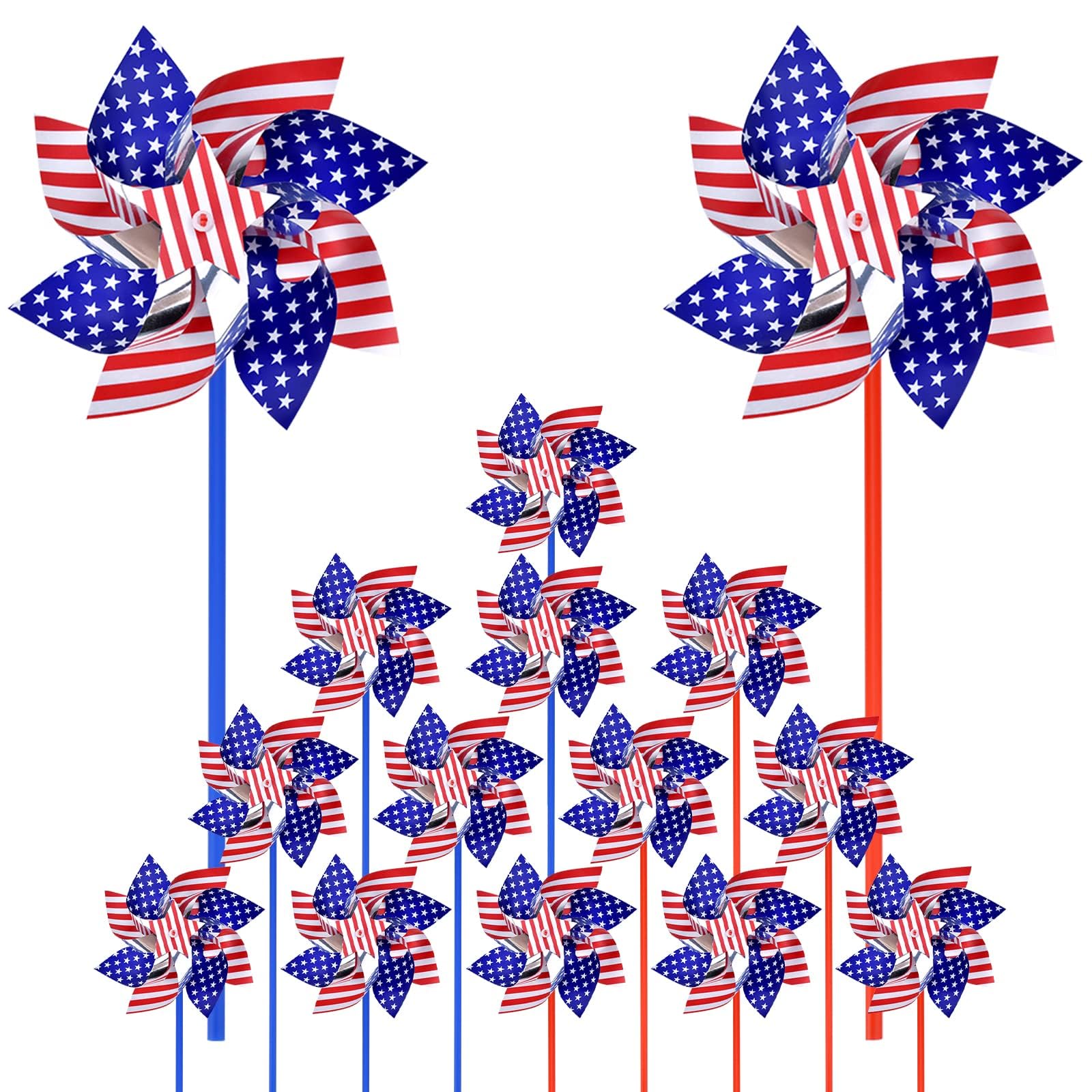 Likeny 4th of July wind spinner red and blue design front view