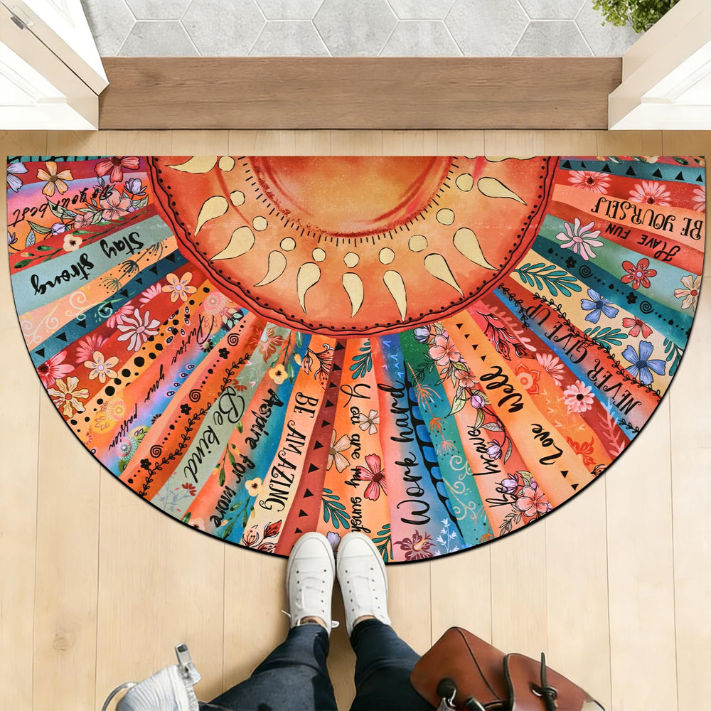 Likiyol Sun Door Mat folded showing its material durability