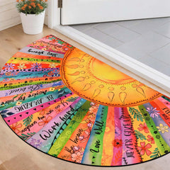 Likiyol Sun Door Mat front view with floral design