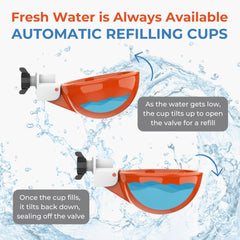 Lil'Clucker Automatic Chicken Waterer Cup side view showing size