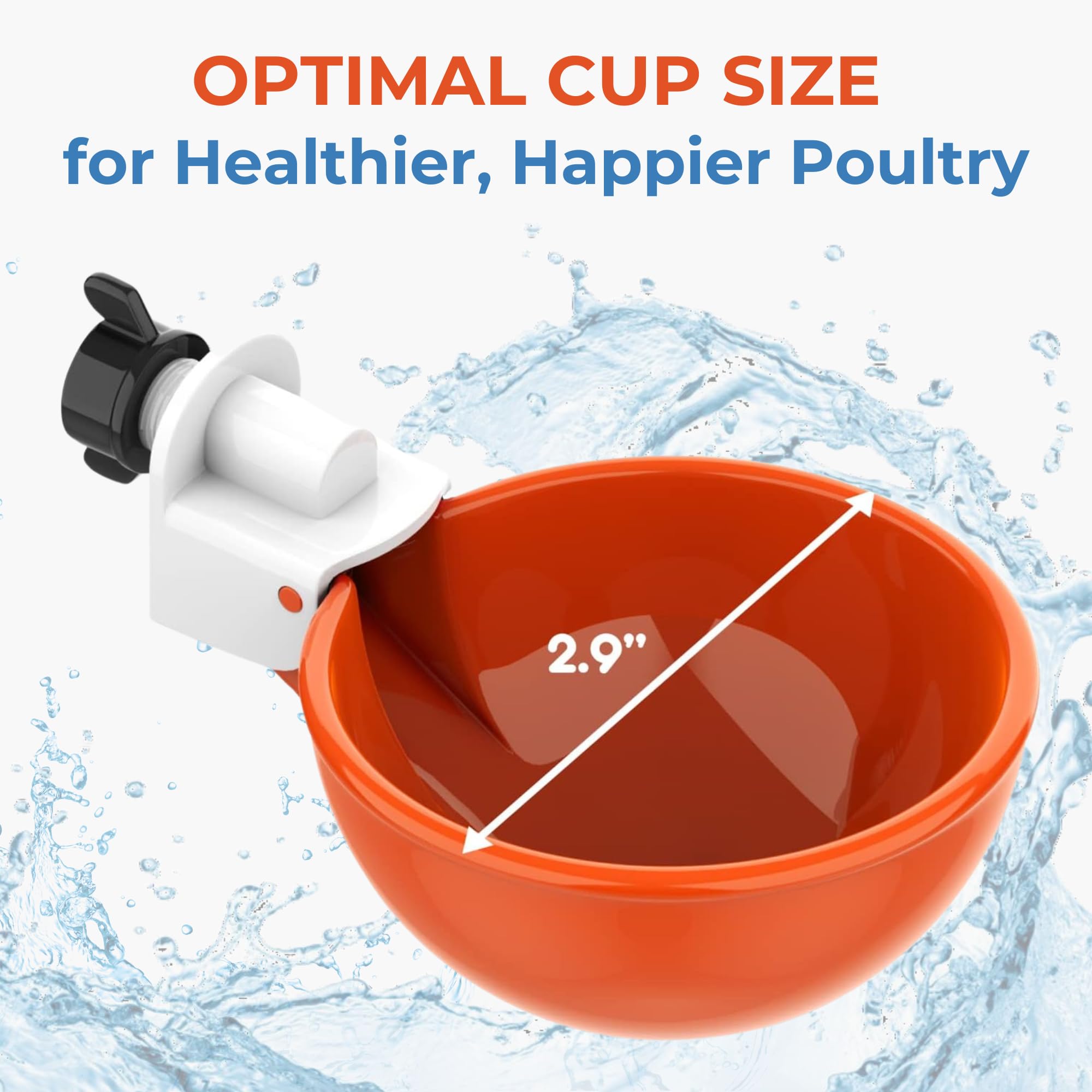 Lil'Clucker Automatic Chicken Waterer Cup with water access for birds