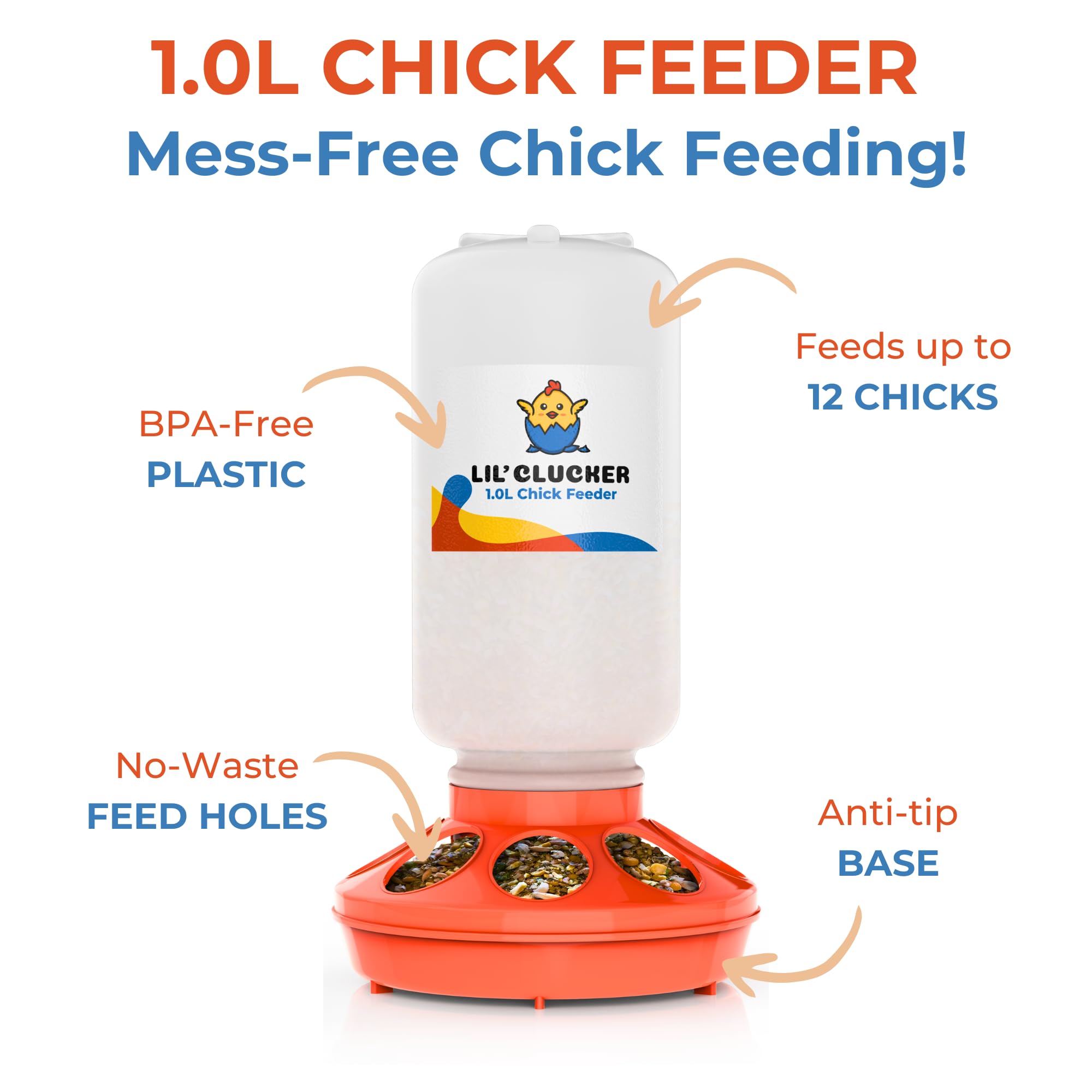 Lil'Clucker feeder and waterer set for small flocks