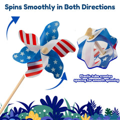 lilLittle pinwheels displayed at a Fourth of July celebration