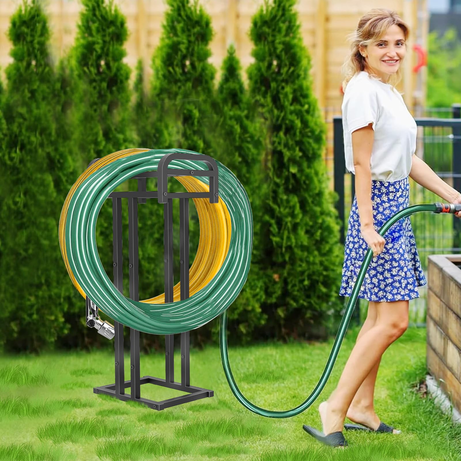 Lilybud Garden Hose Holder packaging and tools included