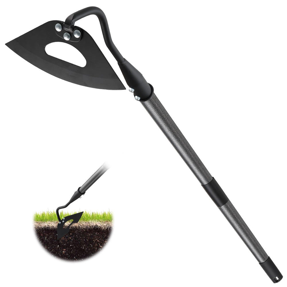 Lilyvane 55-inch garden hoe front view with carbon steel blade