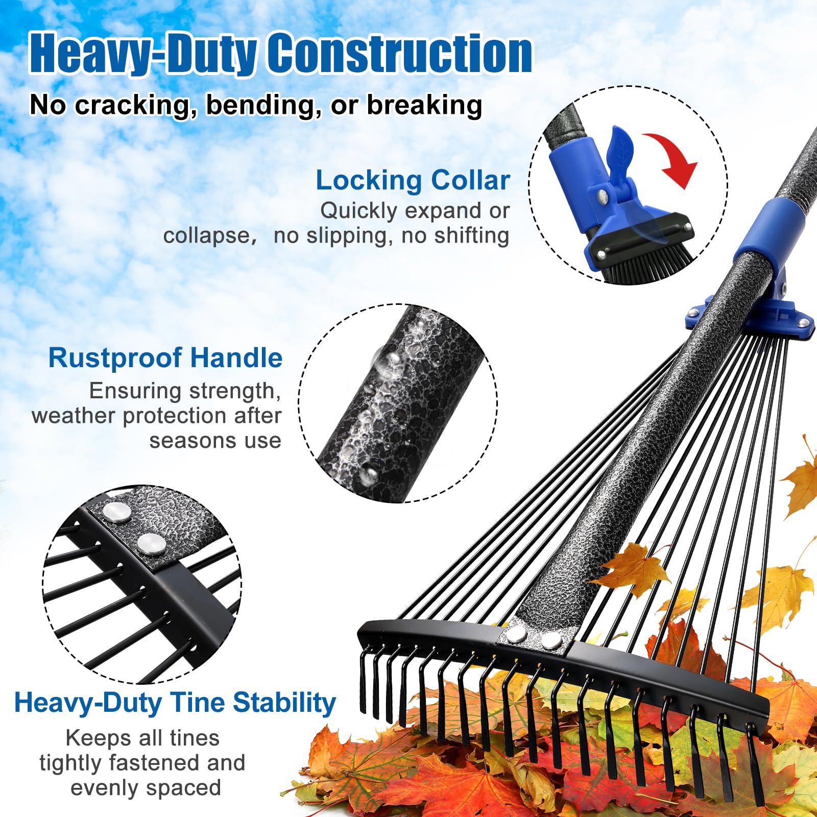 Lilyvane Adjustable Metal Leaf Rake assembly instructions