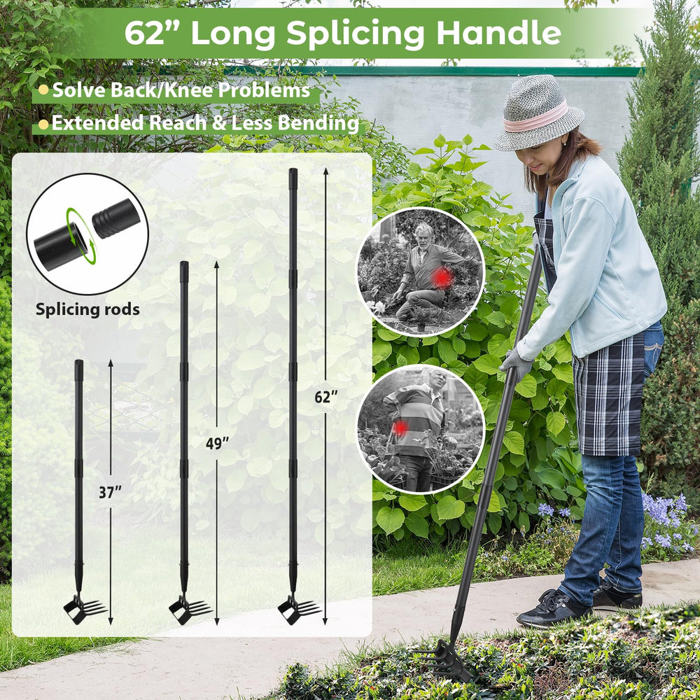 Lilyvane Garden Hoe assembled with long handle for comfortable use