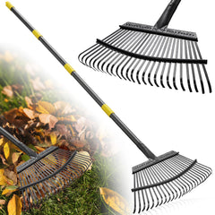 Lilyvane Garden Rake front view with adjustable handle
